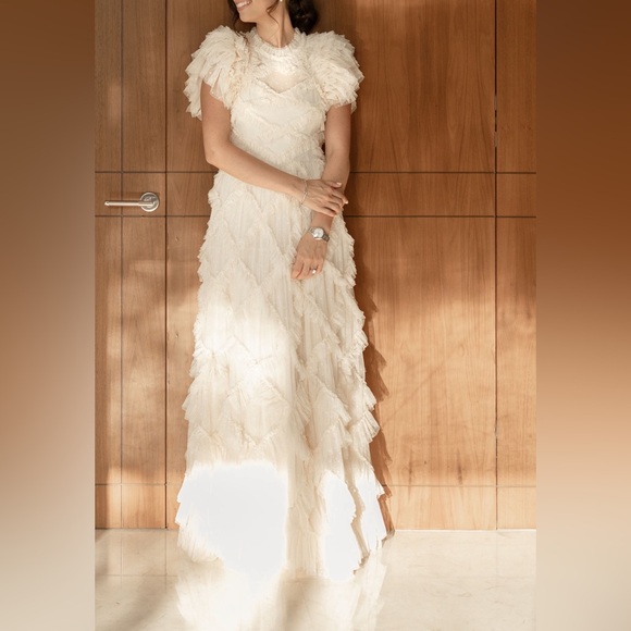 Needle & Thread Cream Ruffled Maxi Dress - Picture 5 of 12